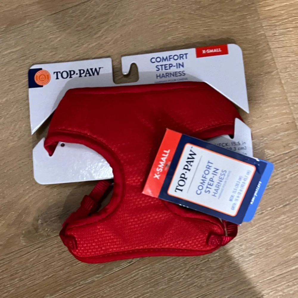 3pc SET Top Paw Mesh Comfort Step-In Small Dog or Cat Harness in Red - Picture 6 of 11